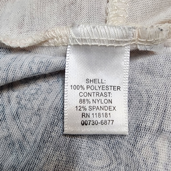 CJ Banks Lace Top Layered Paisley Print Pale Pink and Gray Plus Size 1X - Picture 4 of 11